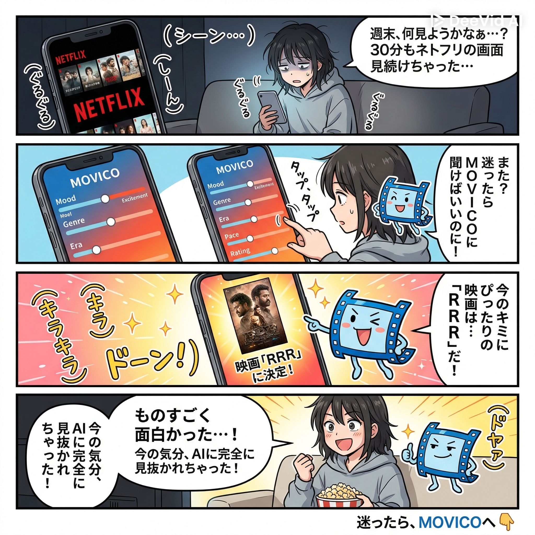 MOVICOの使い方4コマ漫画